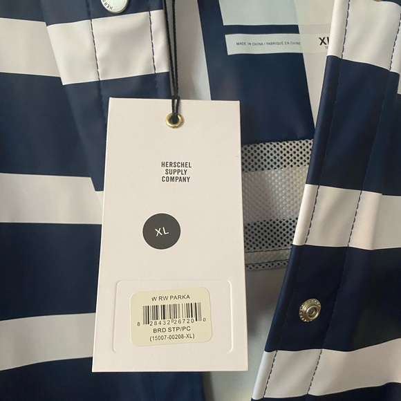 Herschel “Rainwear parka - border stripe peacoat” - Picture 7 of 9